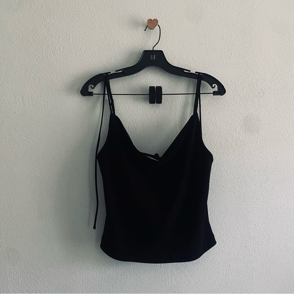 NWT Zara Black Cropped Camisole with Spaghetti Straps
